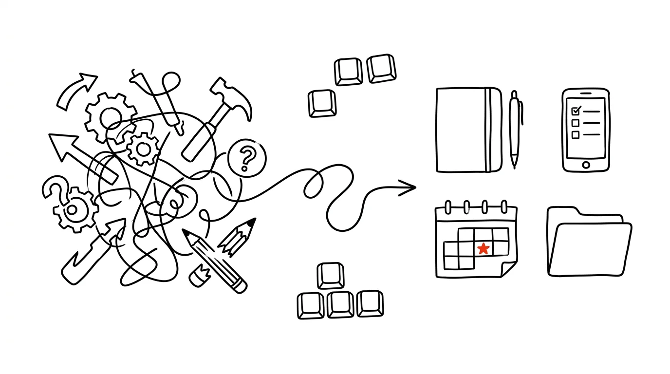 Illustration for: Choosing and setting up your tools: from chaos to a system