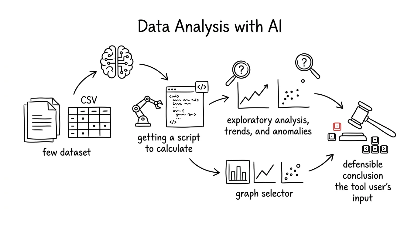 Illustration for: Data Analysis with AI: From CSV to a Conclusion You Can Defend