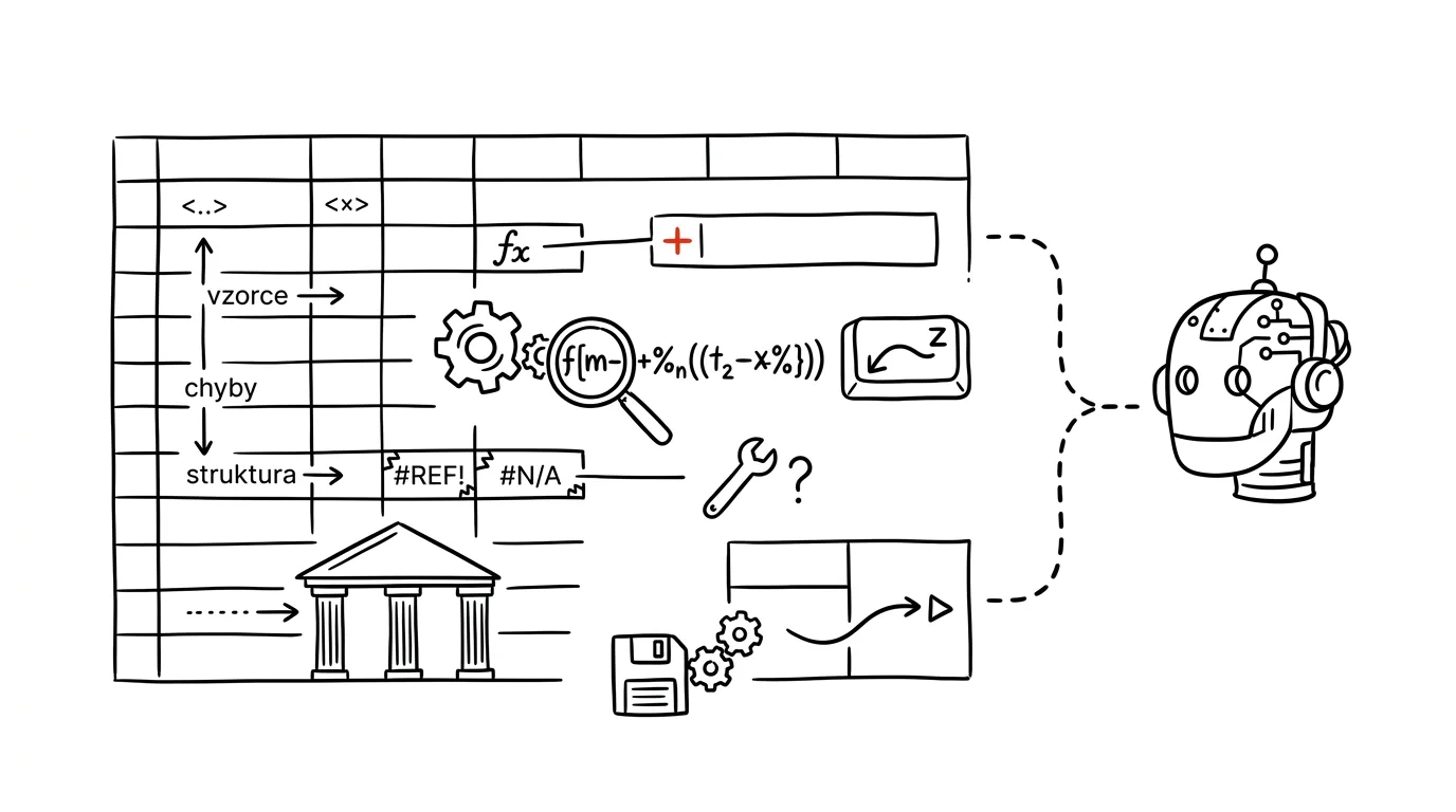 Illustration for: Excel and Sheets with AI: Formulas, Errors, Structure, and Macros