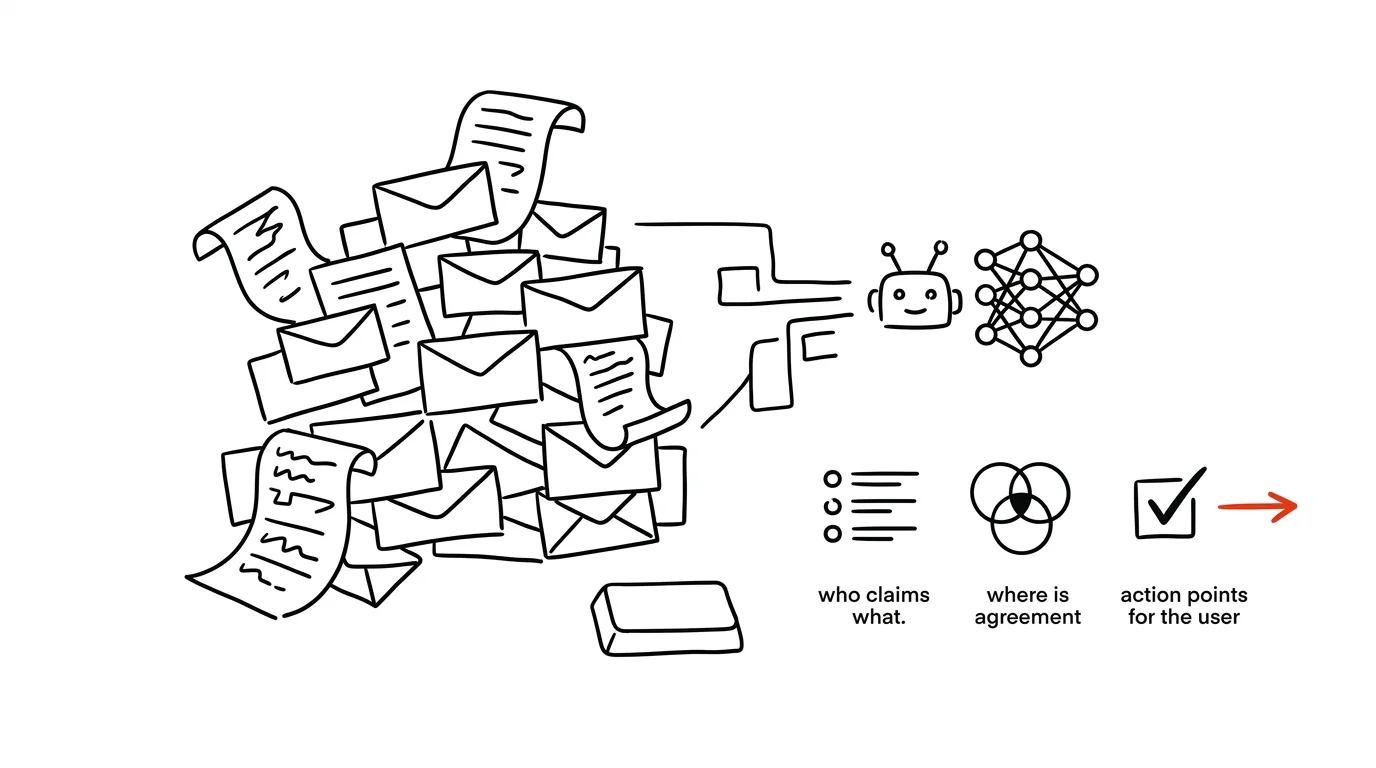 Illustration for: Added to a 30-Email Thread? AI Tells You What's Expected of You