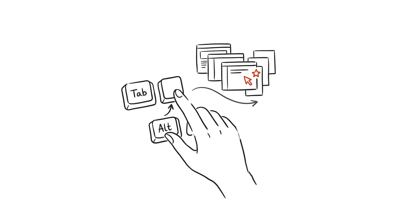 Illustration for: Alt + Tab: switch windows without touching the mouse