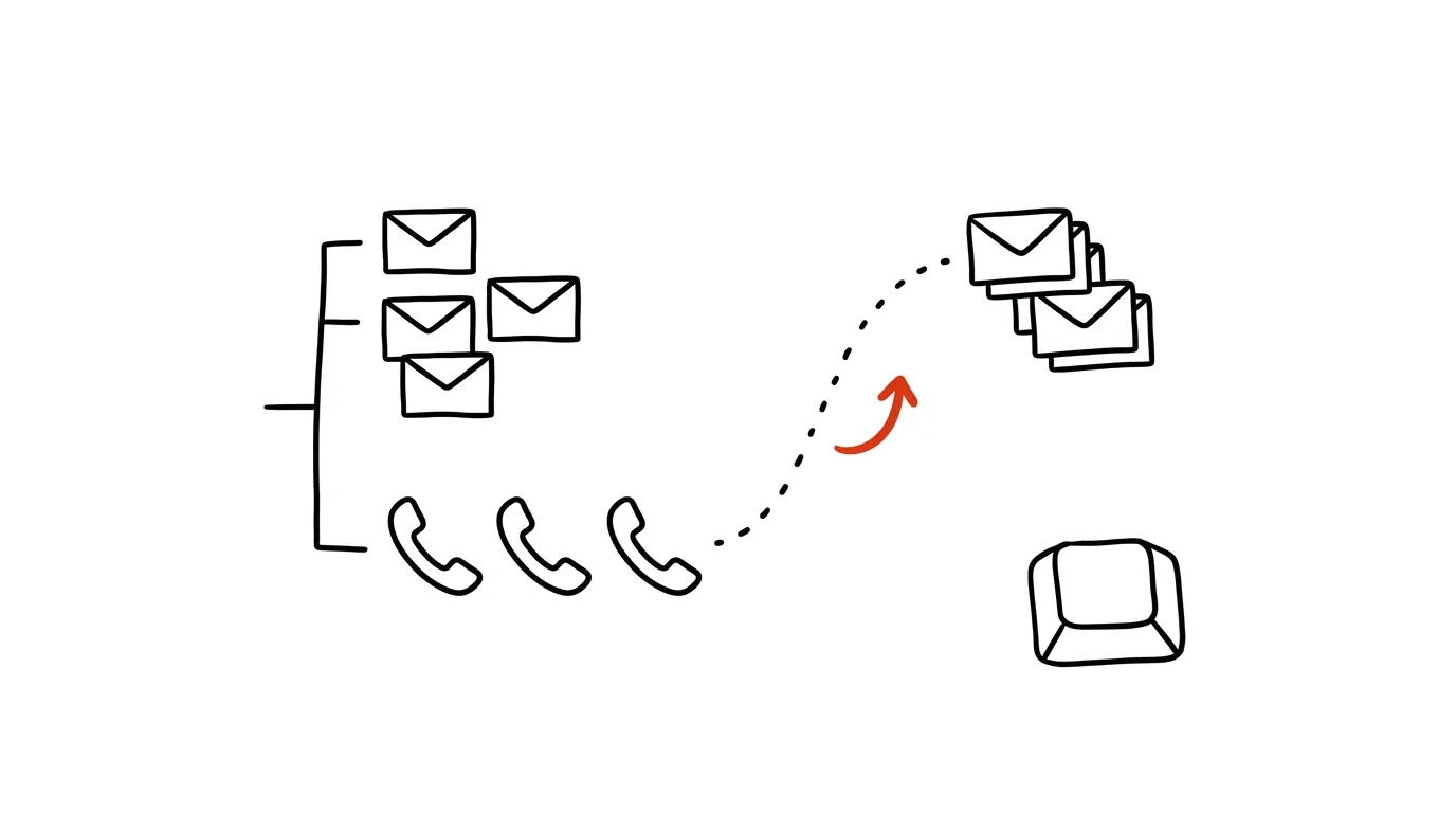 Illustration for: Batch similar tasks: emails with emails, calls with calls