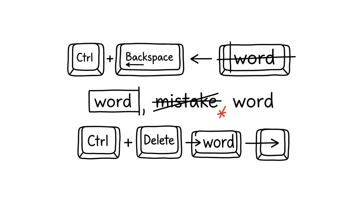 Illustration for: Delete word by word, not letter by letter