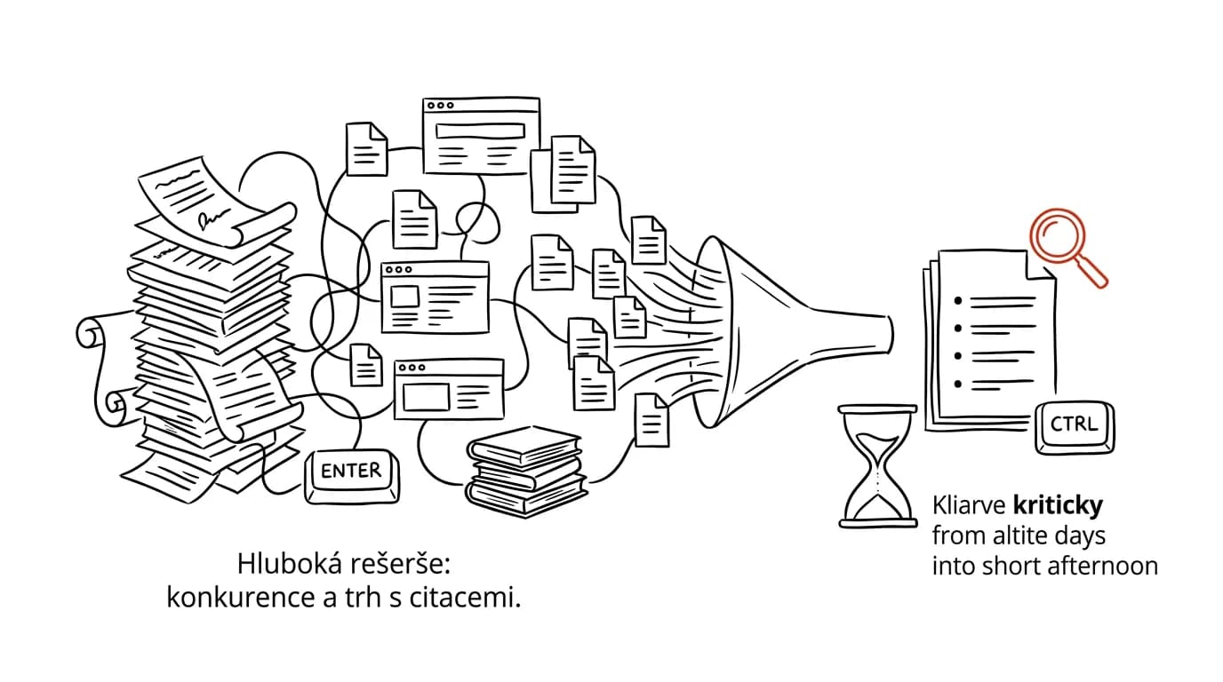 Illustration for: Deep research: competitors and market, with citations