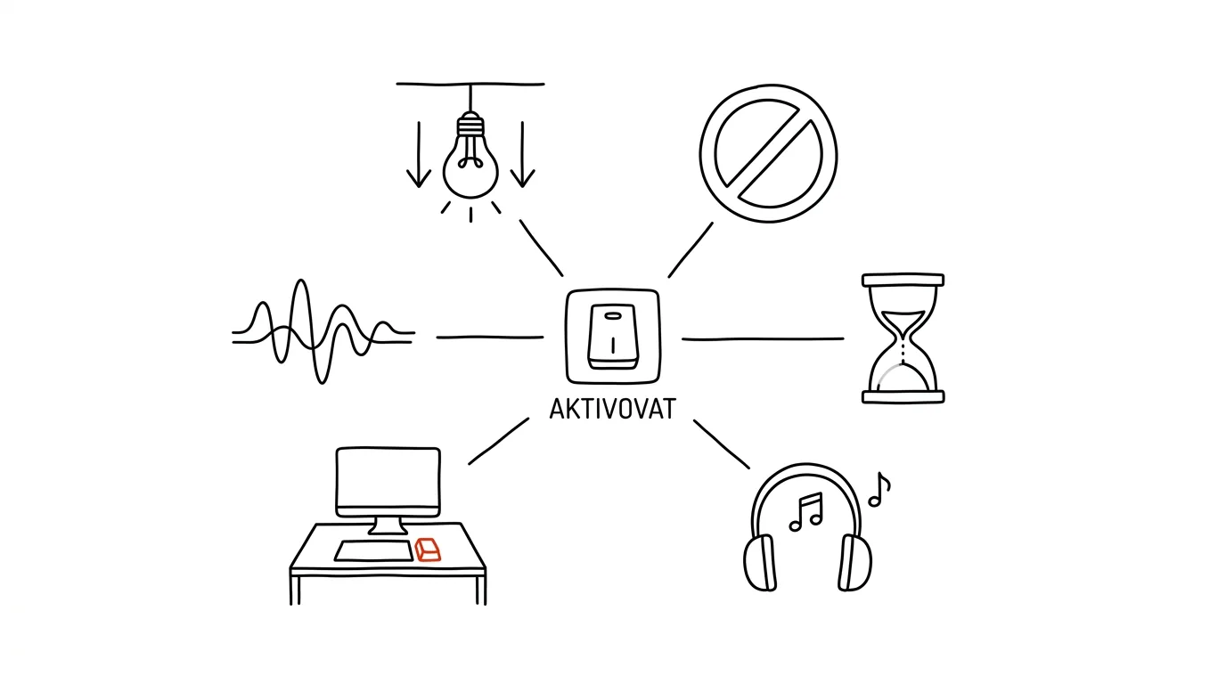 Illustration for: Smart home scene: Deep Work Mode in one tap