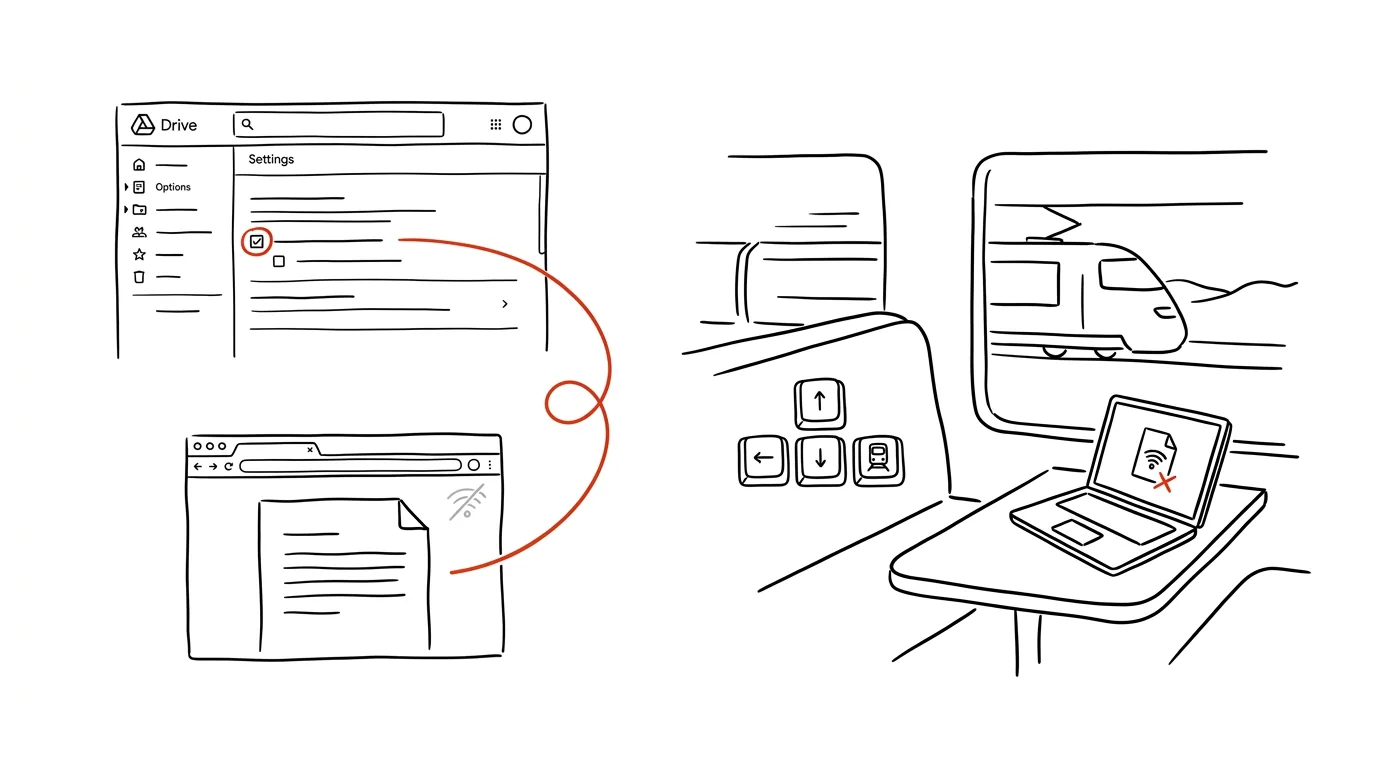 Illustration for: Google Docs offline: keep working without a connection