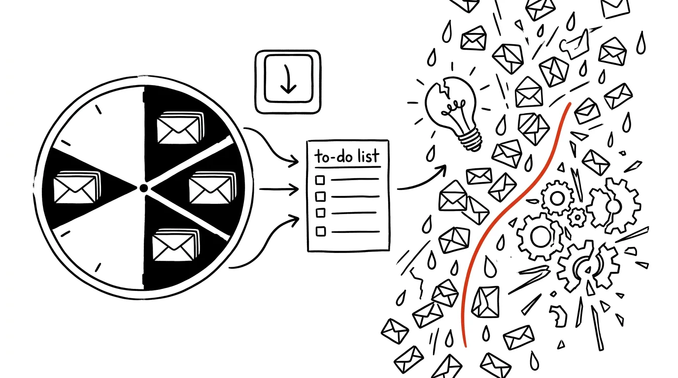Illustration for: Email three times a day in blocks, not sixty times in drips