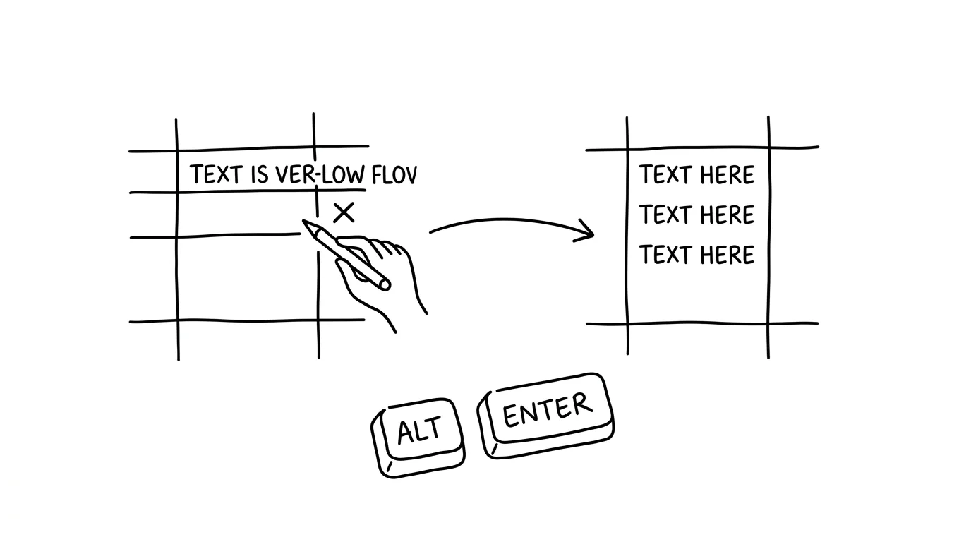 Illustration for: A New Line Inside a Cell: Alt+Enter