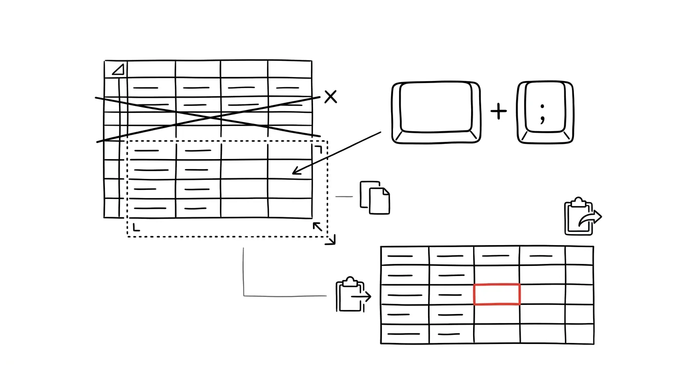 Illustration for: Alt+; in Excel: Copy Without the Hidden Rows