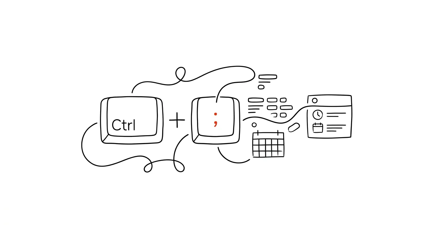 Illustration for: Today's Date in One Shortcut: Ctrl+;
