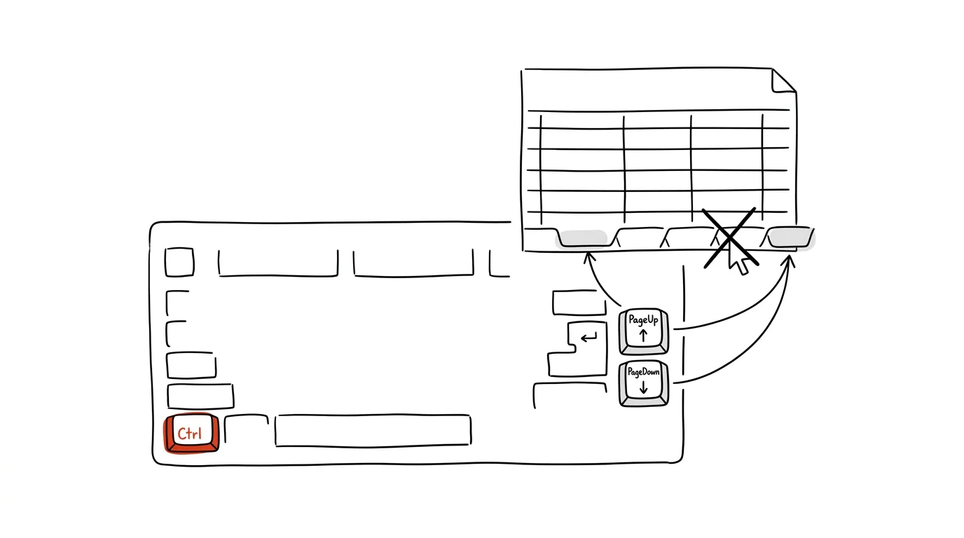 Illustration for: Switching Sheets: Ctrl+PageUp and PageDown