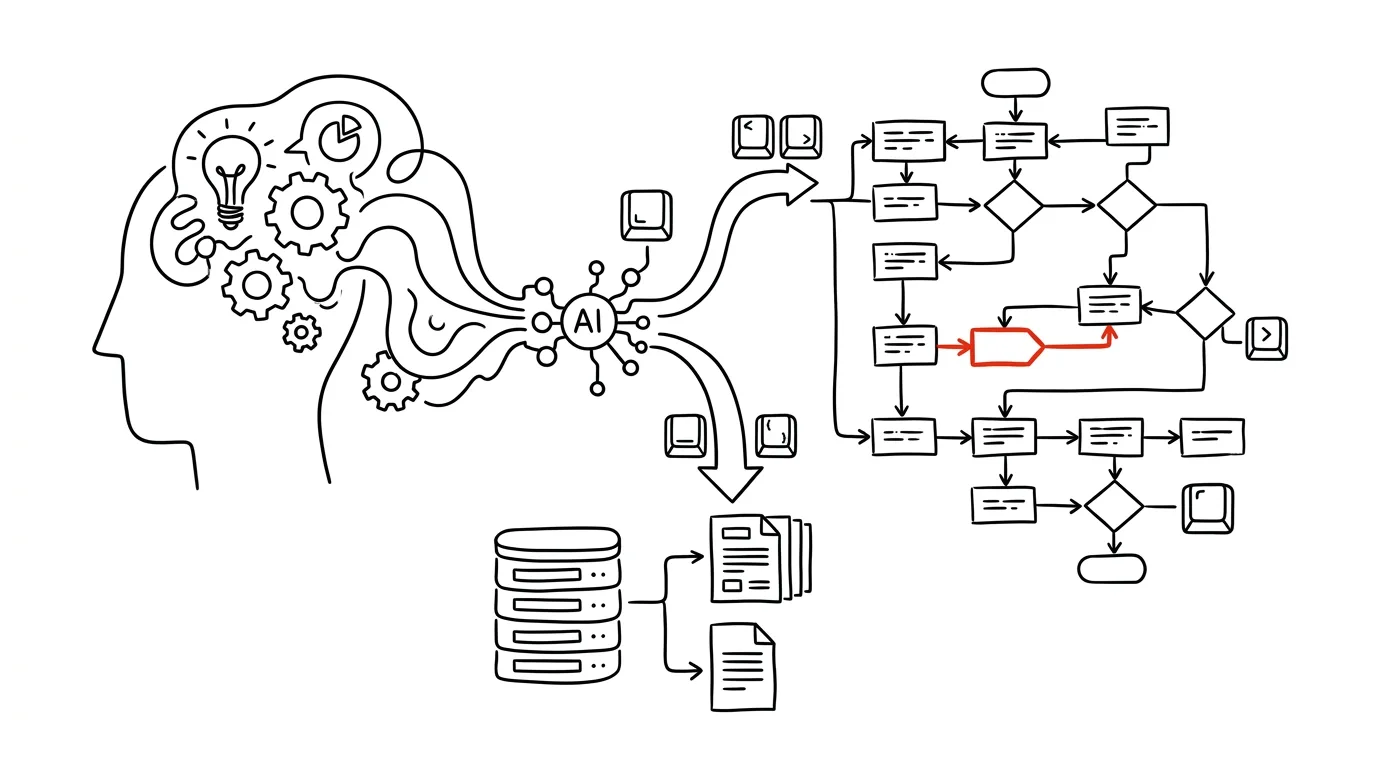 Illustration for: Company know-how out of your head: AI interviews, Lucid, and Notion