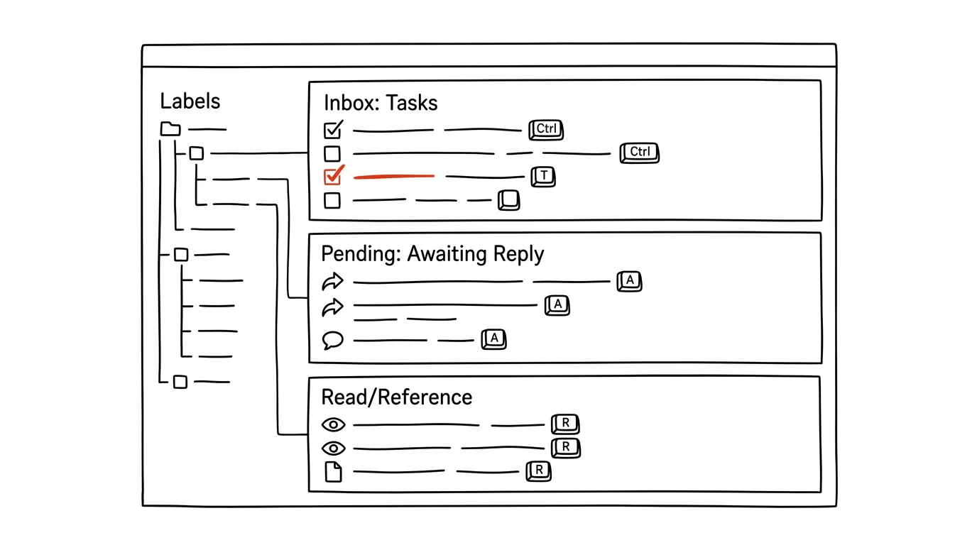 Illustration for: Inbox sections: to-do, awaiting reply, to read