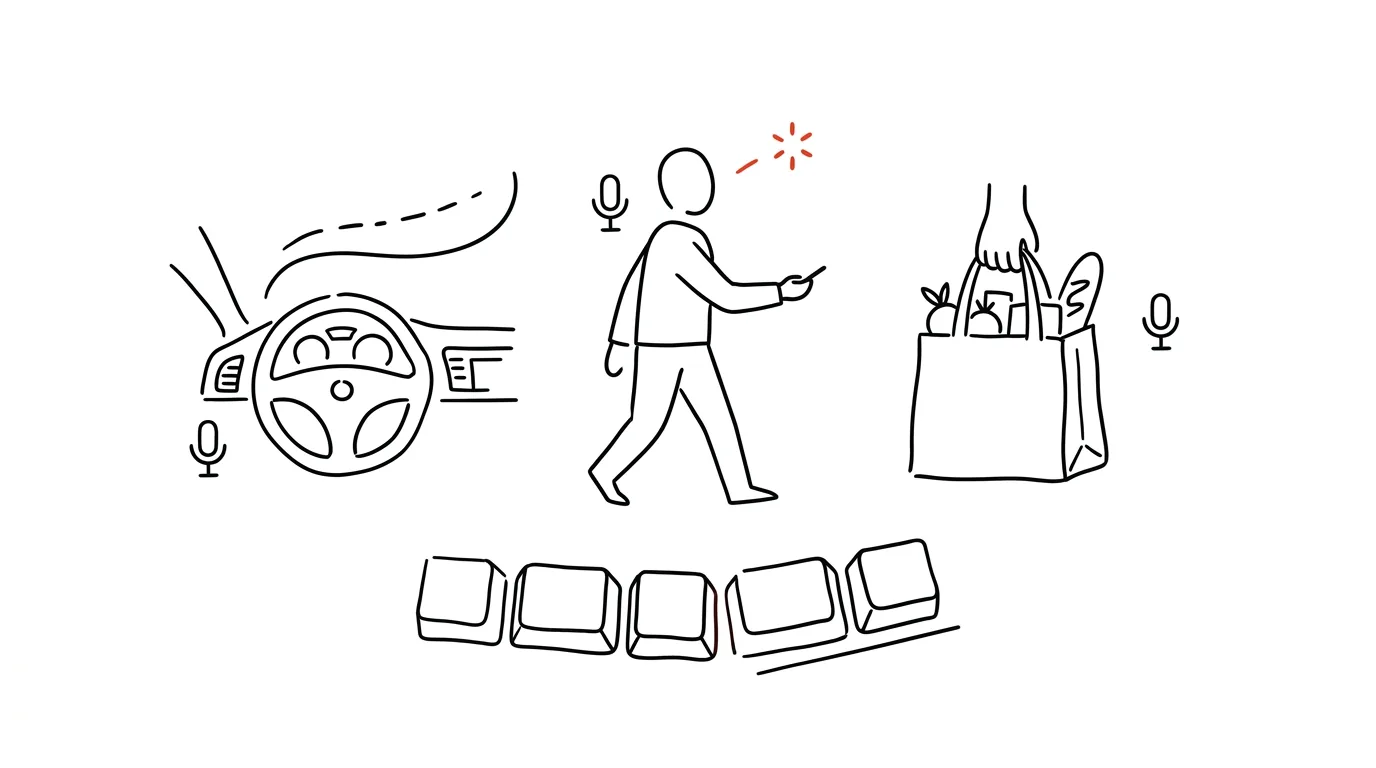 Illustration for: Voice capture: write down an idea even when you can't type