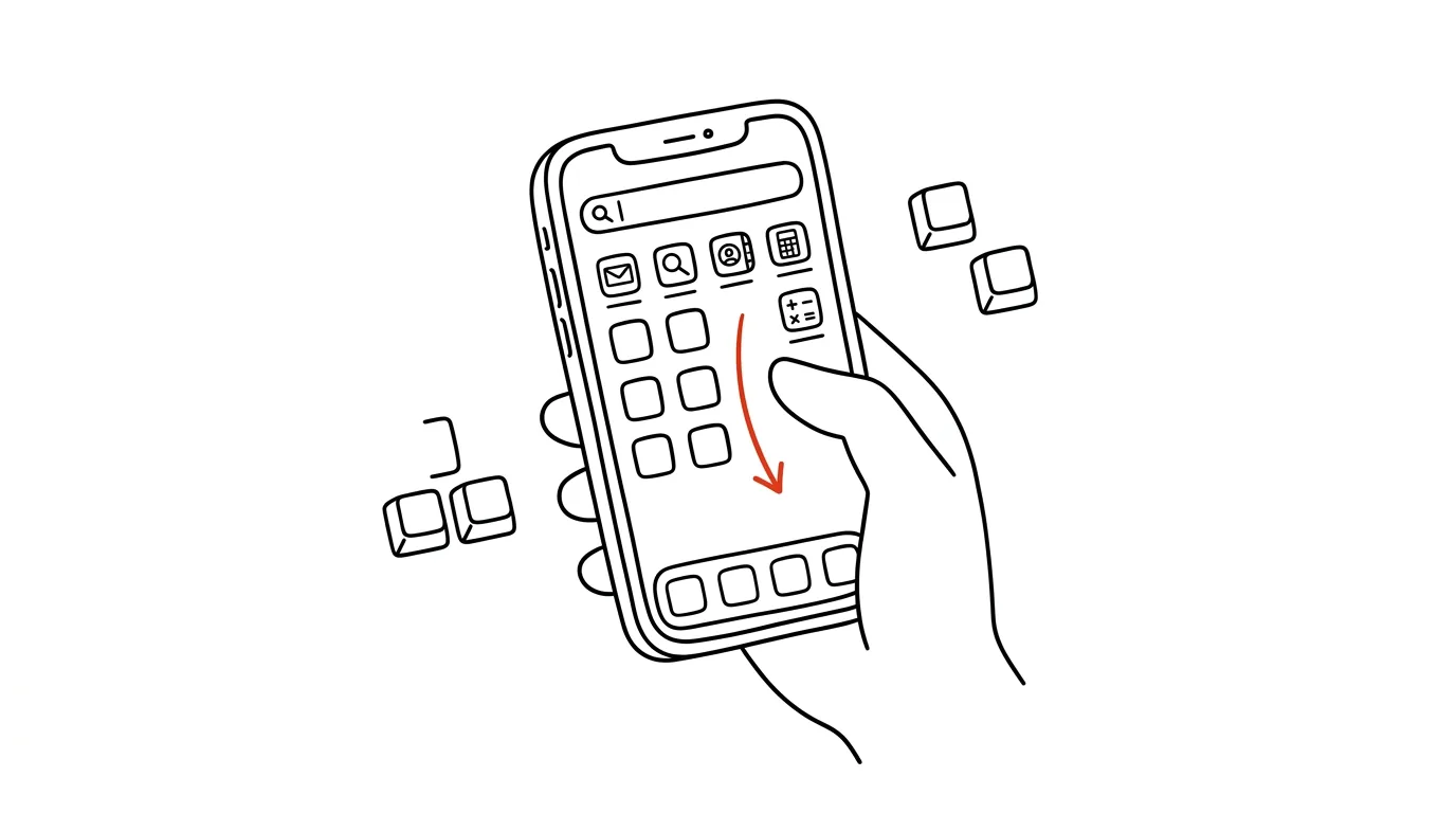 Illustration for: iPhone search: swipe down to find anything