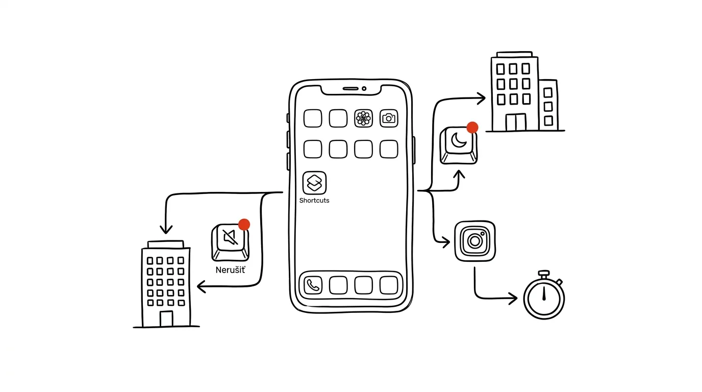 Illustration for: iPhone Shortcuts: your phone switches into work mode by itself