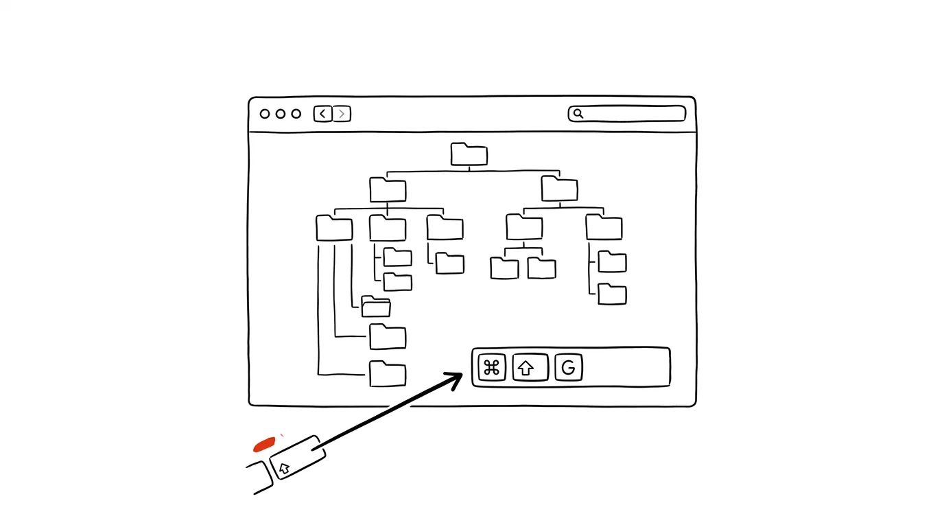 Illustration for: Jump to any folder with Cmd+Shift+G