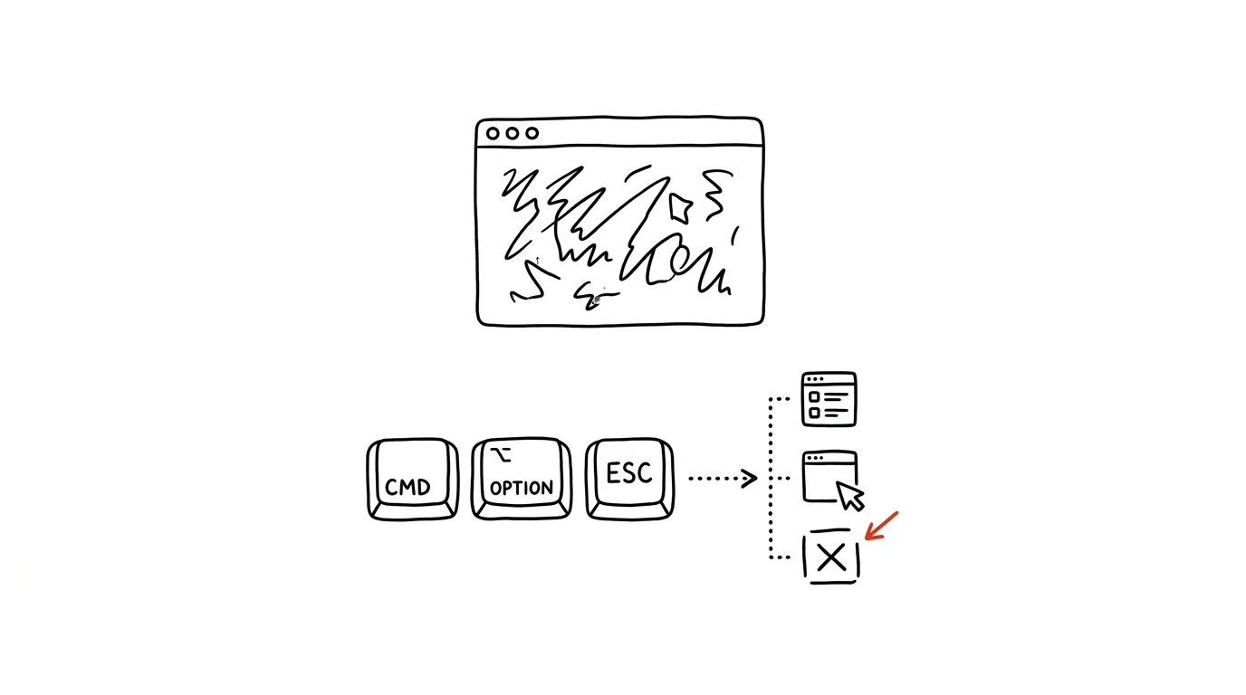 Illustration for: Frozen app? Force quit without restarting