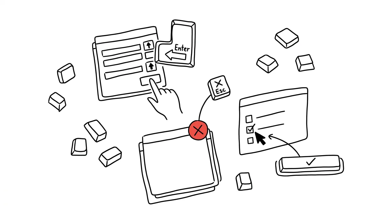 Illustration for: Control dialogs from the keyboard: Enter, Esc, and Space
