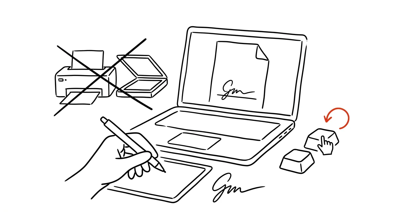 Illustration for: Sign PDFs in Preview — no printer or scanner needed