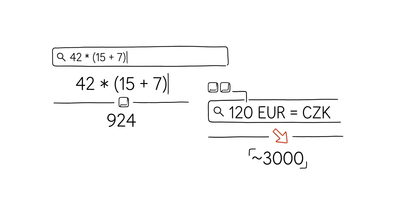 Illustration for: Spotlight as a calculator and unit converter