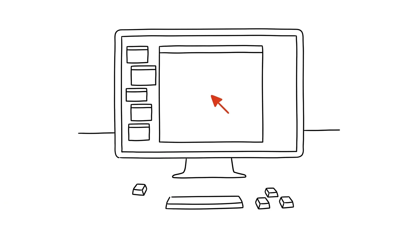 Illustration for: Stage Manager: one window on stage, the rest wait in the wings