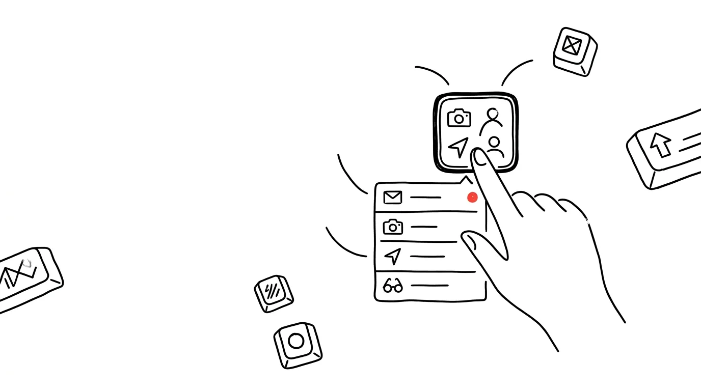 Illustration for: Hold an app icon: quick actions without opening it