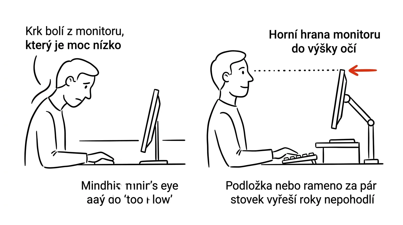 Illustration for: Top edge of your monitor at eye level