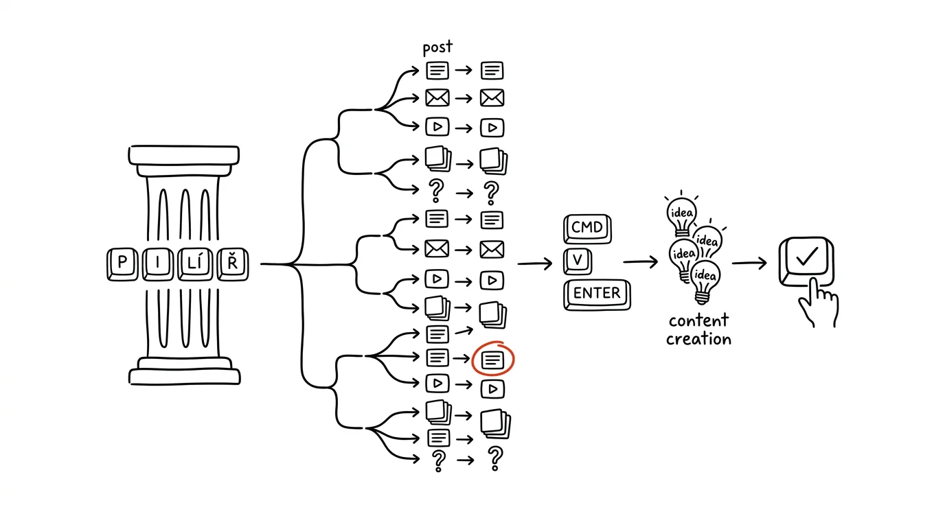 Illustration for: The content factory: thirty outputs from one pillar