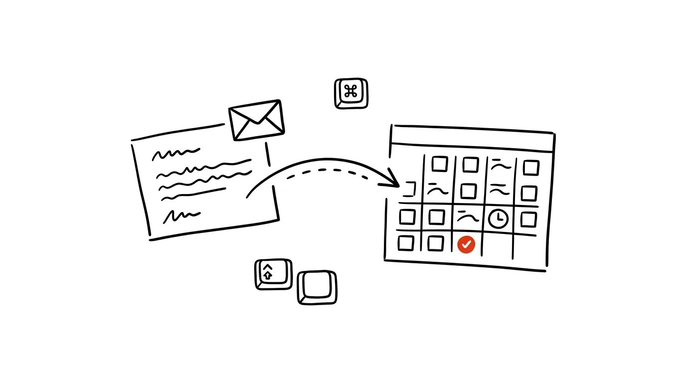 Illustration for: Drag an email onto your calendar and it becomes a meeting