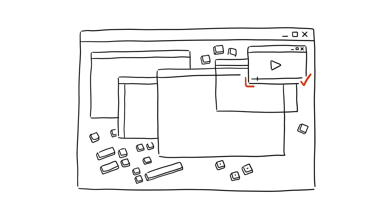 Illustration for: A floating video window over everything else