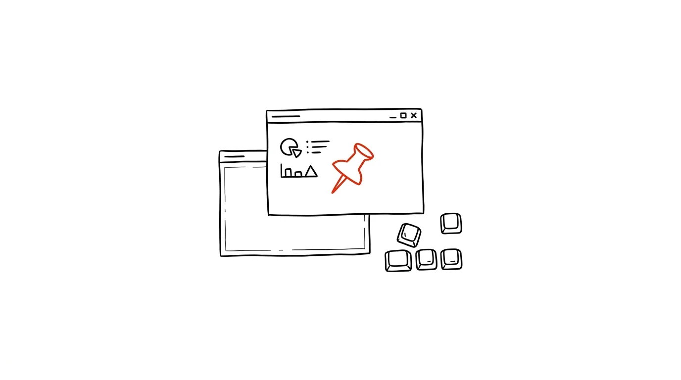 Illustration for: Always on Top: pin a window so nothing ever covers it