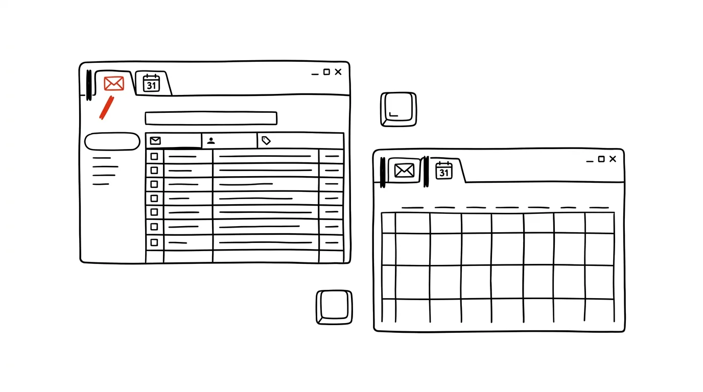 Illustration for: Pinned tabs: mail and calendar always in the same spot