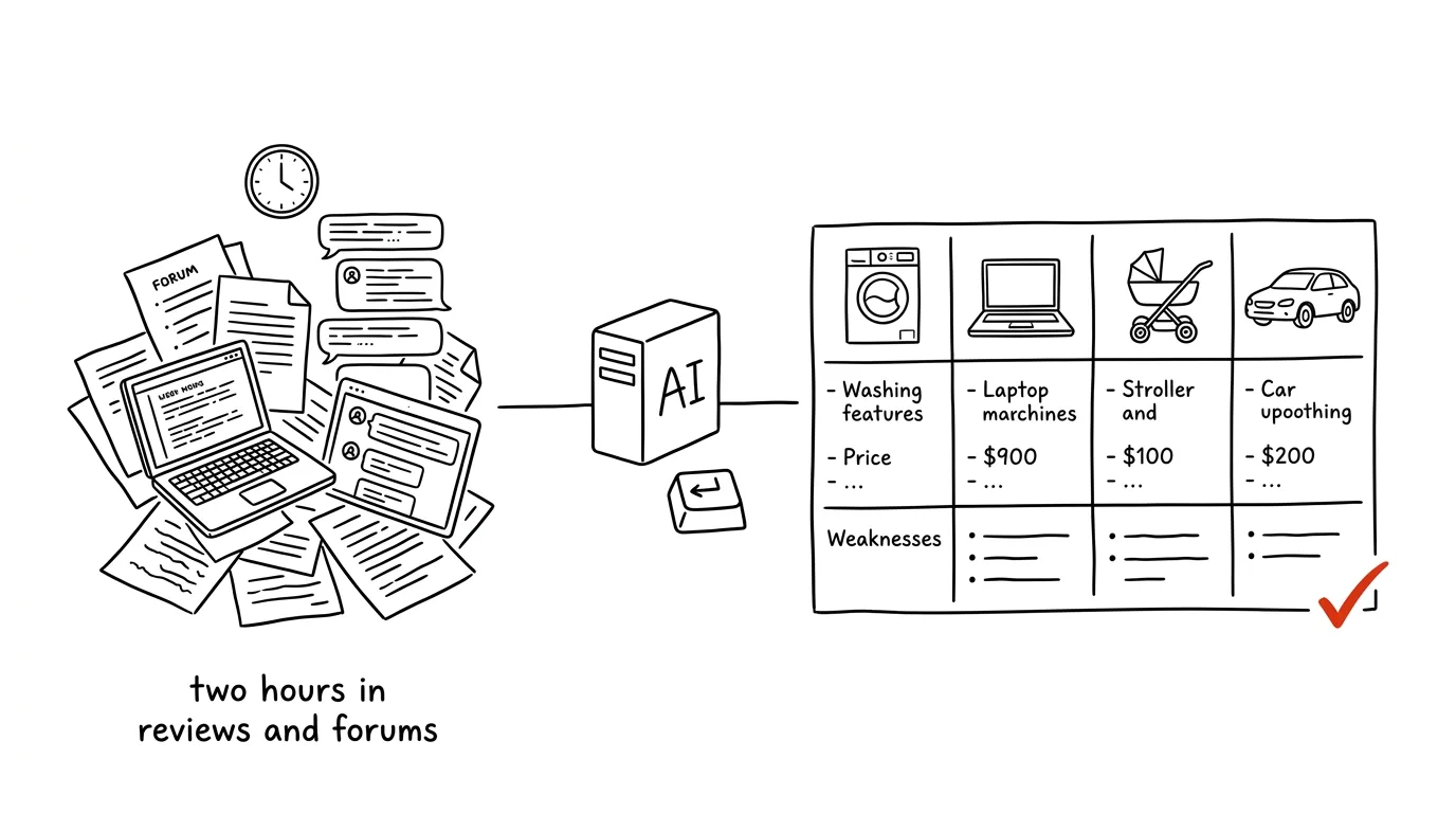 Illustration for: Research before a big purchase, in five minutes