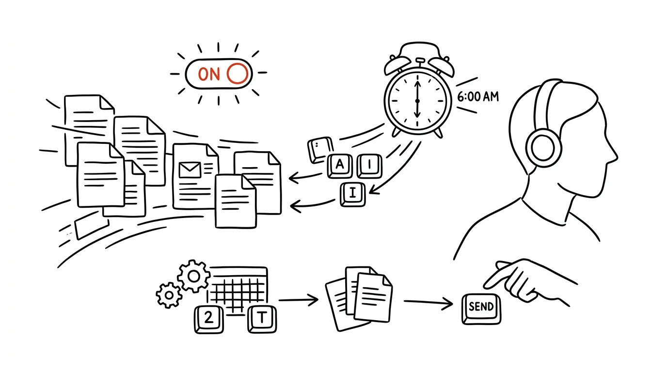 Illustration for: Morning routine: reply drafts are waiting before you arrive