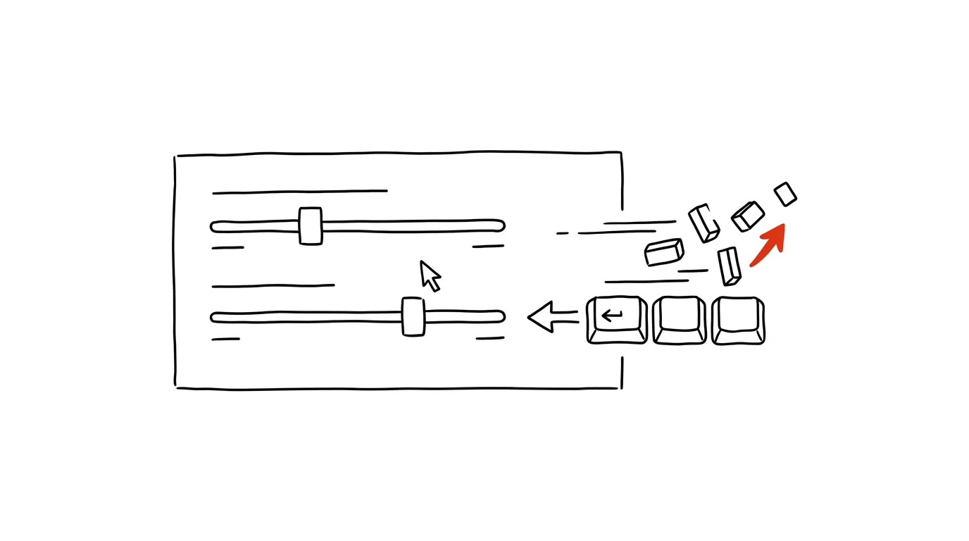 Illustration for: Speed up key repeat: the cursor flies, so does deleting
