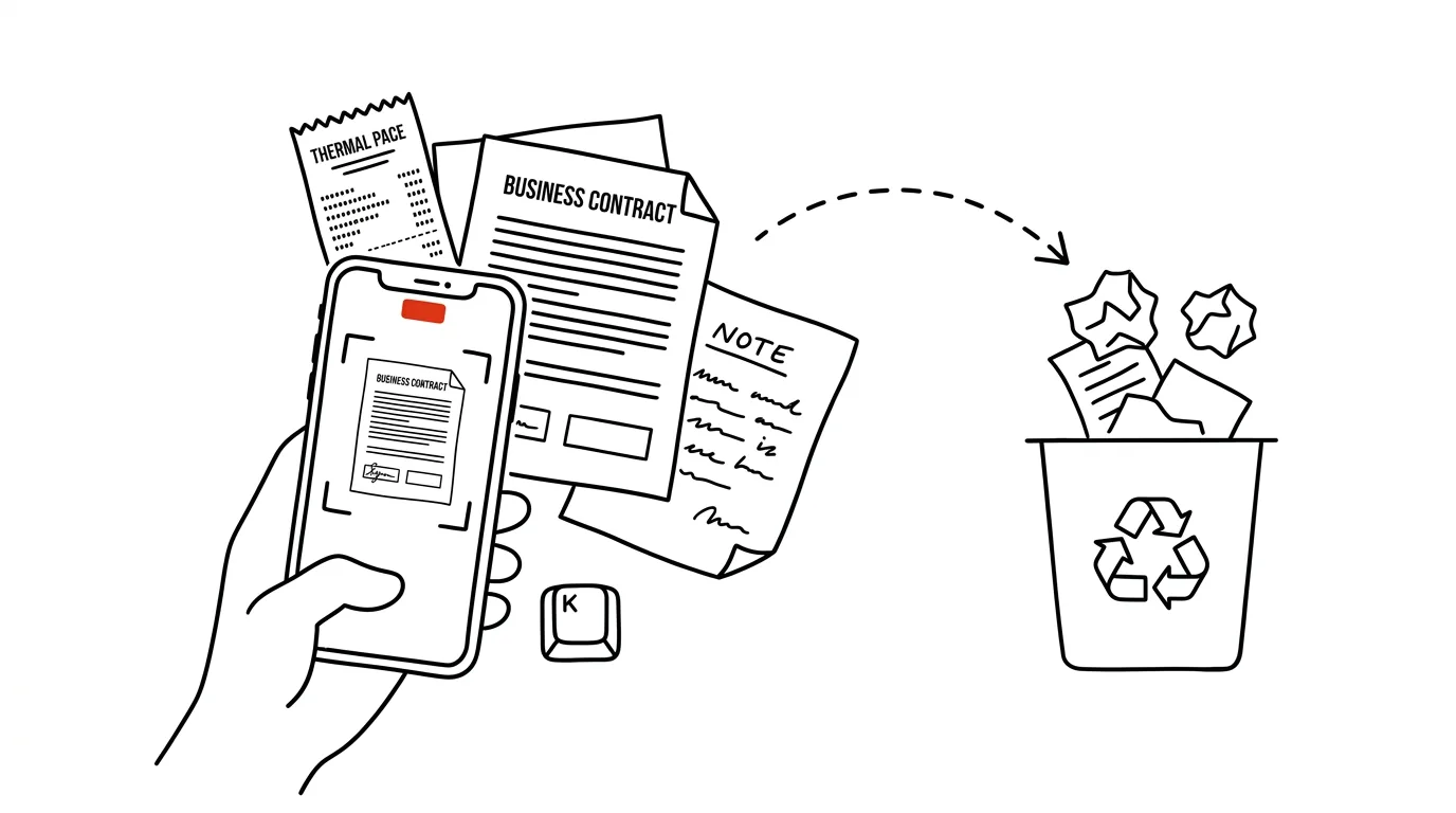Illustration for: Scan paper right away — with your phone's OCR