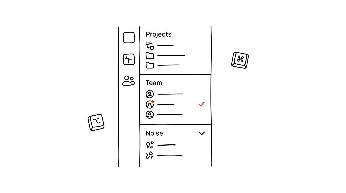Illustration for: Custom channel sections: important on top, noise below