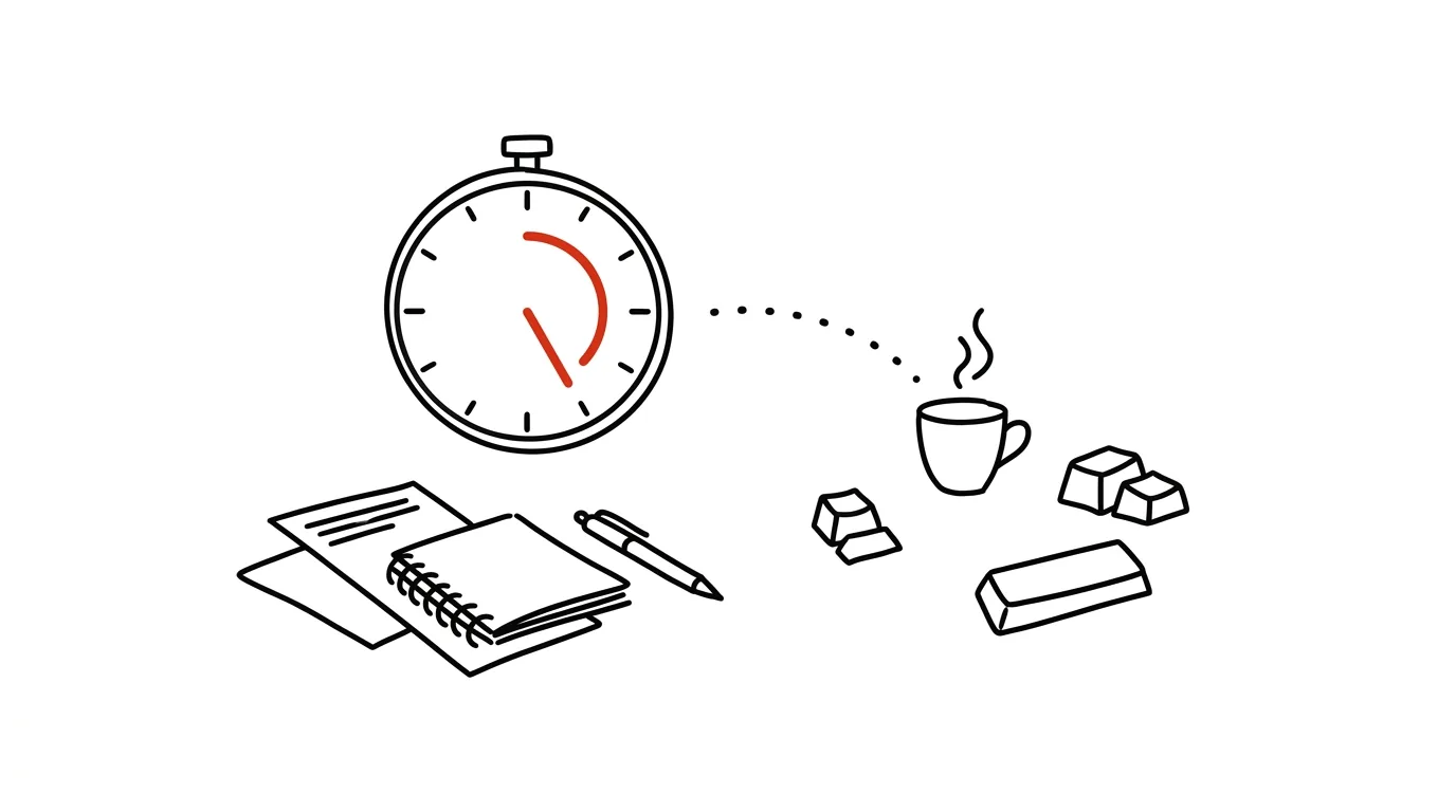 Illustration for: Pomodoro: 25 minutes of work, 5 minutes of break