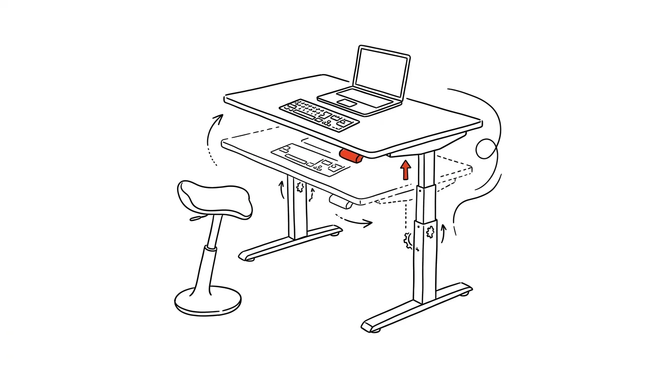 Illustration for: A height-adjustable desk: alternate, don't just stand
