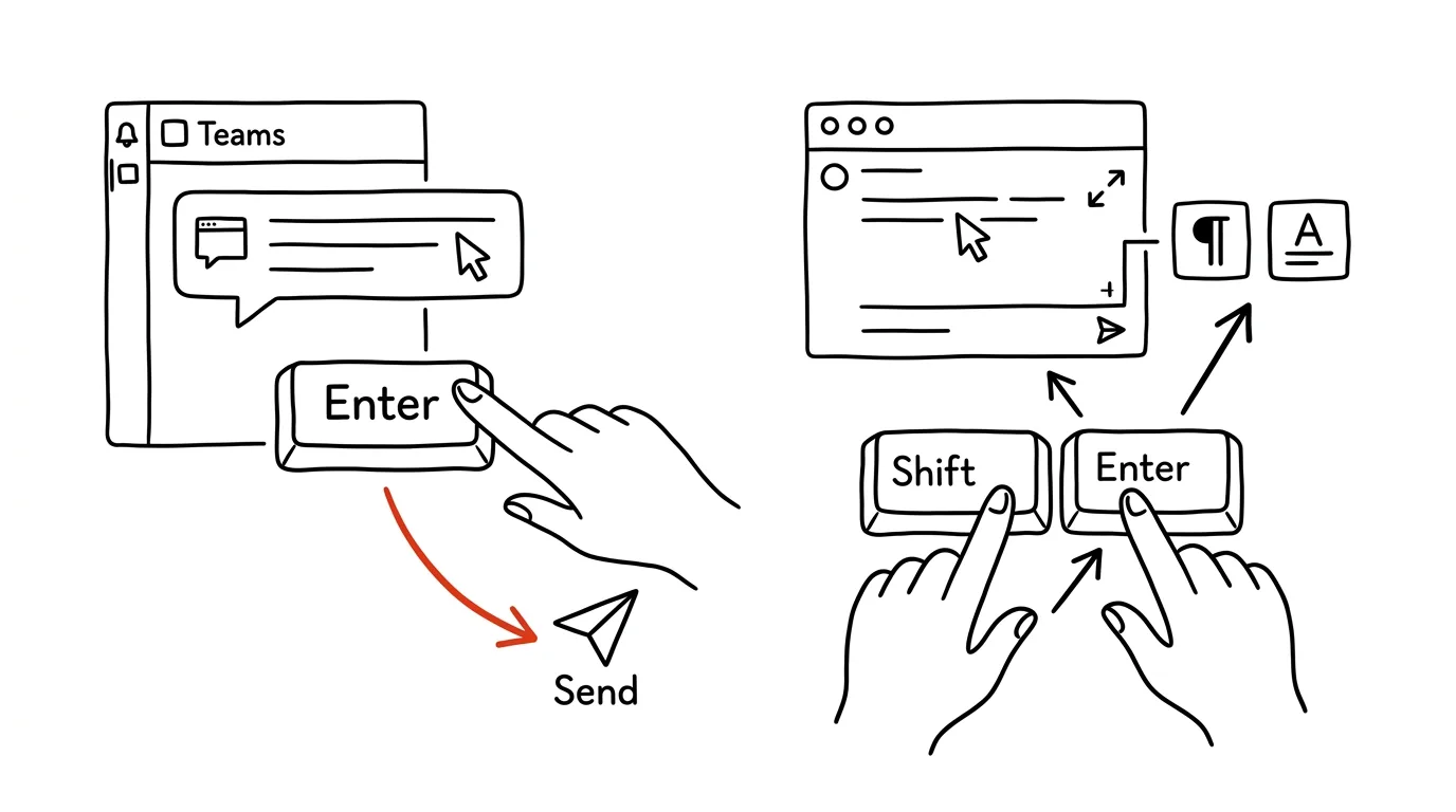 Illustration for: Paragraphs in Teams: Shift+Enter and the expanded editor