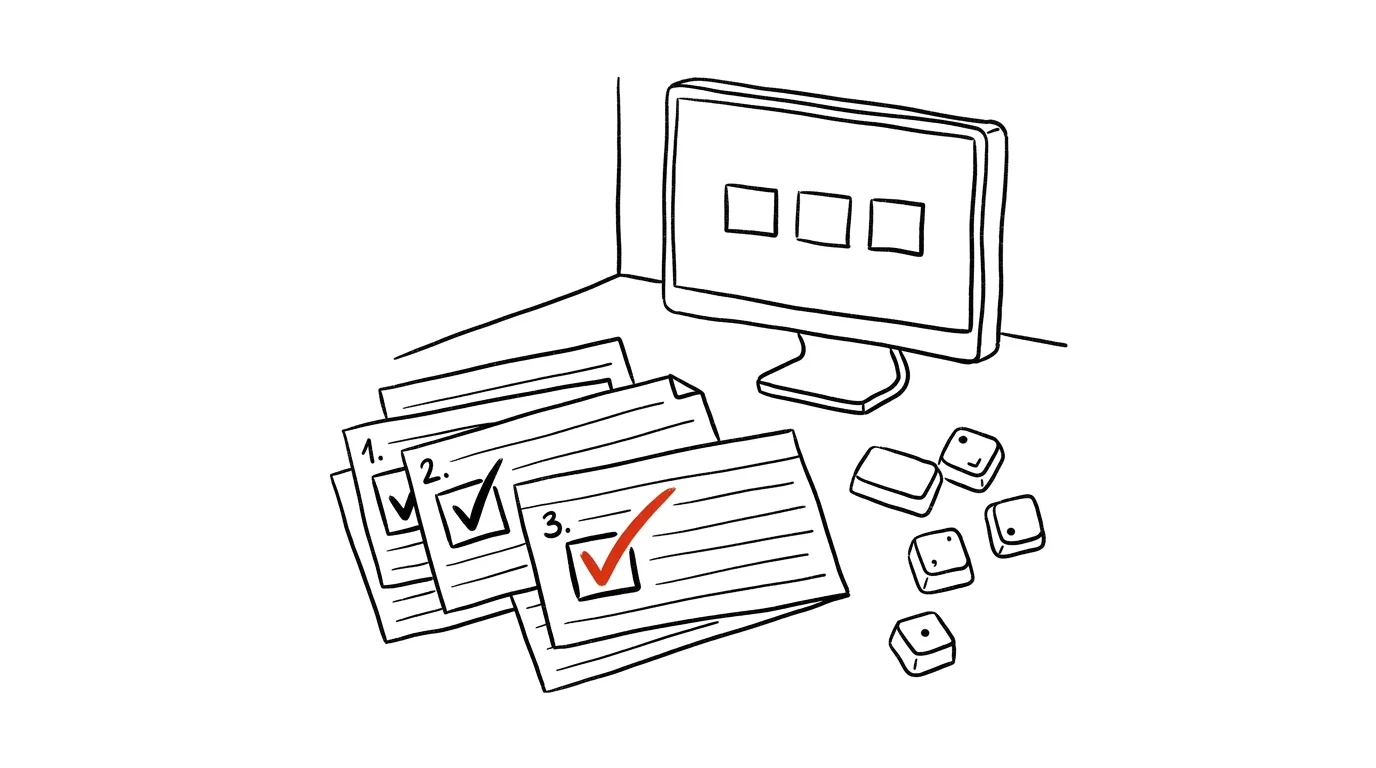 Illustration for: Three tasks for the day: pick in the morning, check in the evening