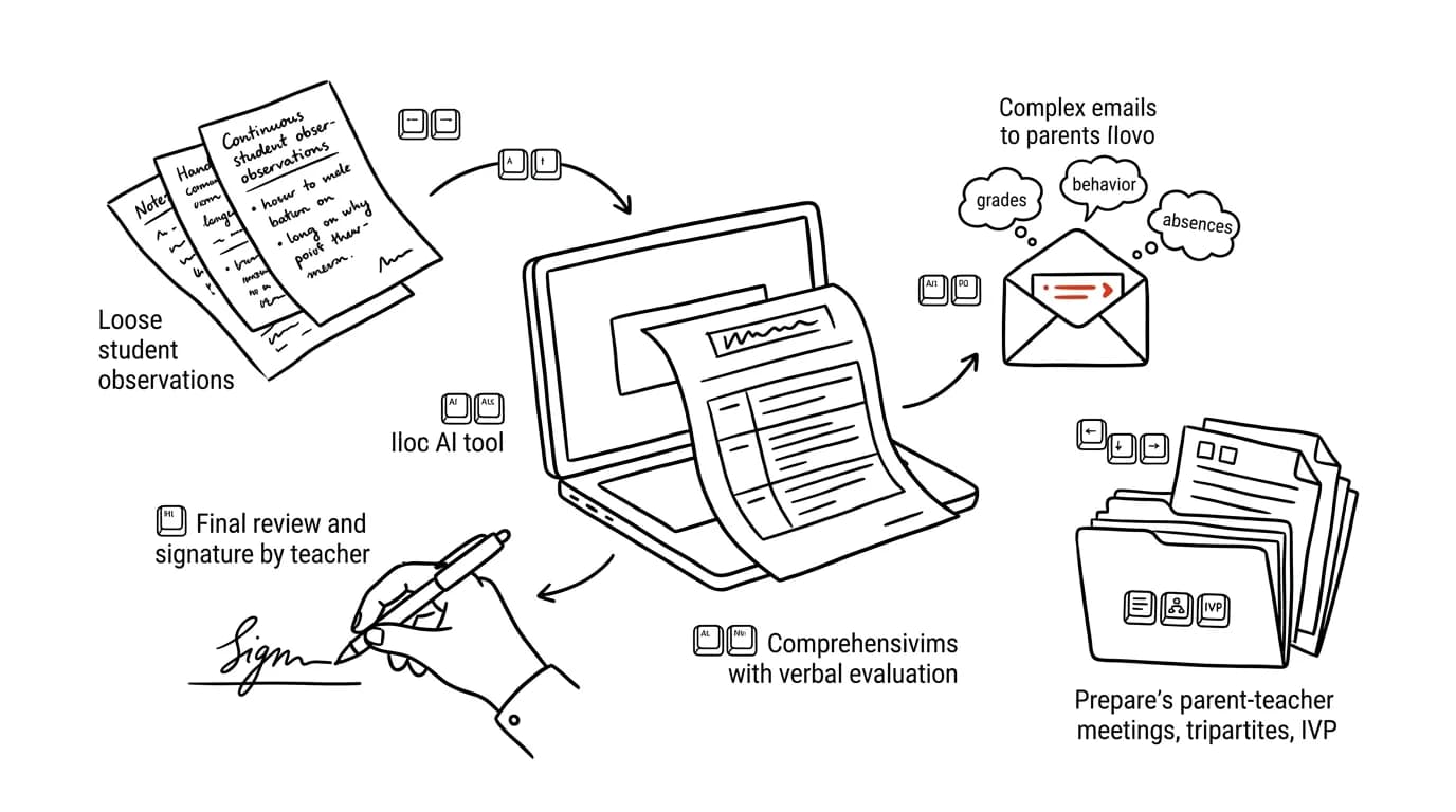 Illustration for: Report Card Comments and Parent Communication with AI