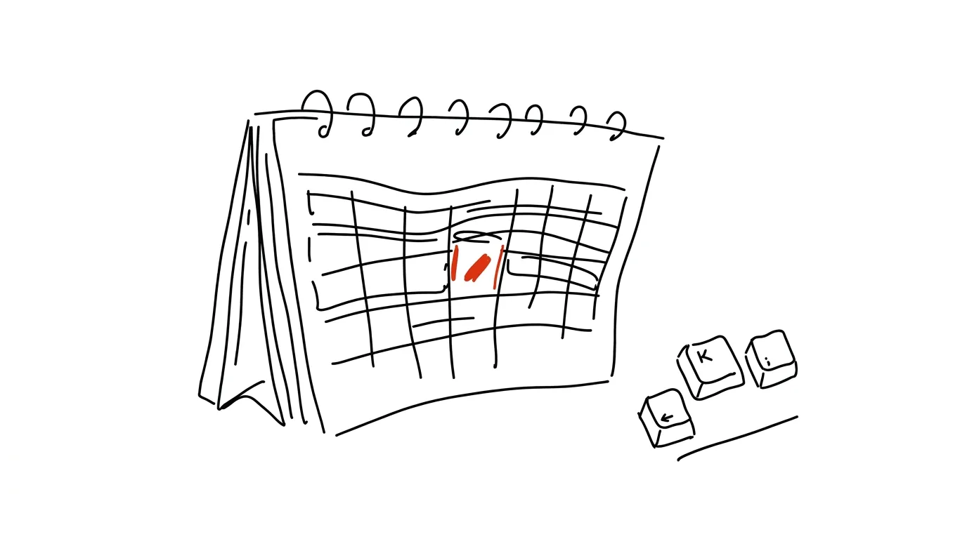 Illustration for: A developer's calendar: mornings with no meetings
