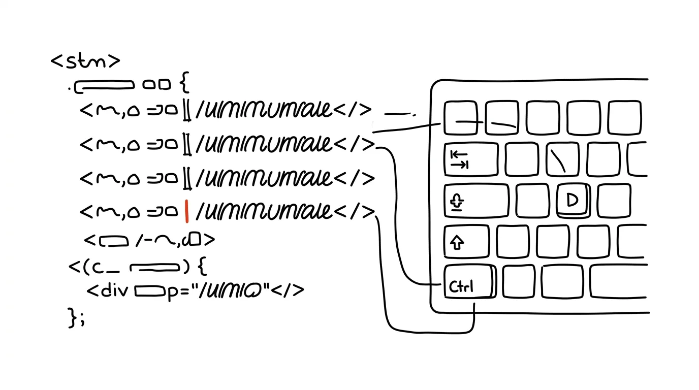 Illustration for: Multi-cursor editing: edit ten lines at once