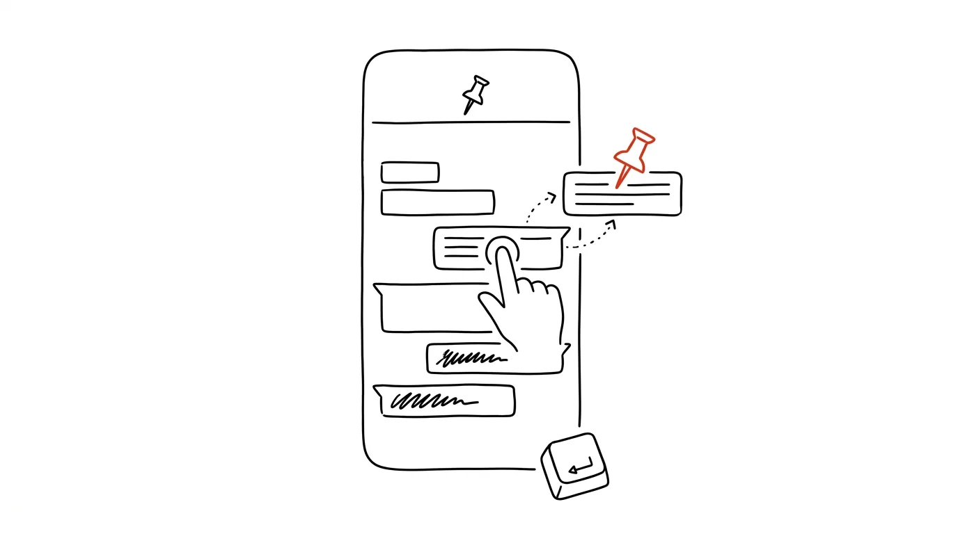 Illustration for: Pinning in WhatsApp: an important message stays on top
