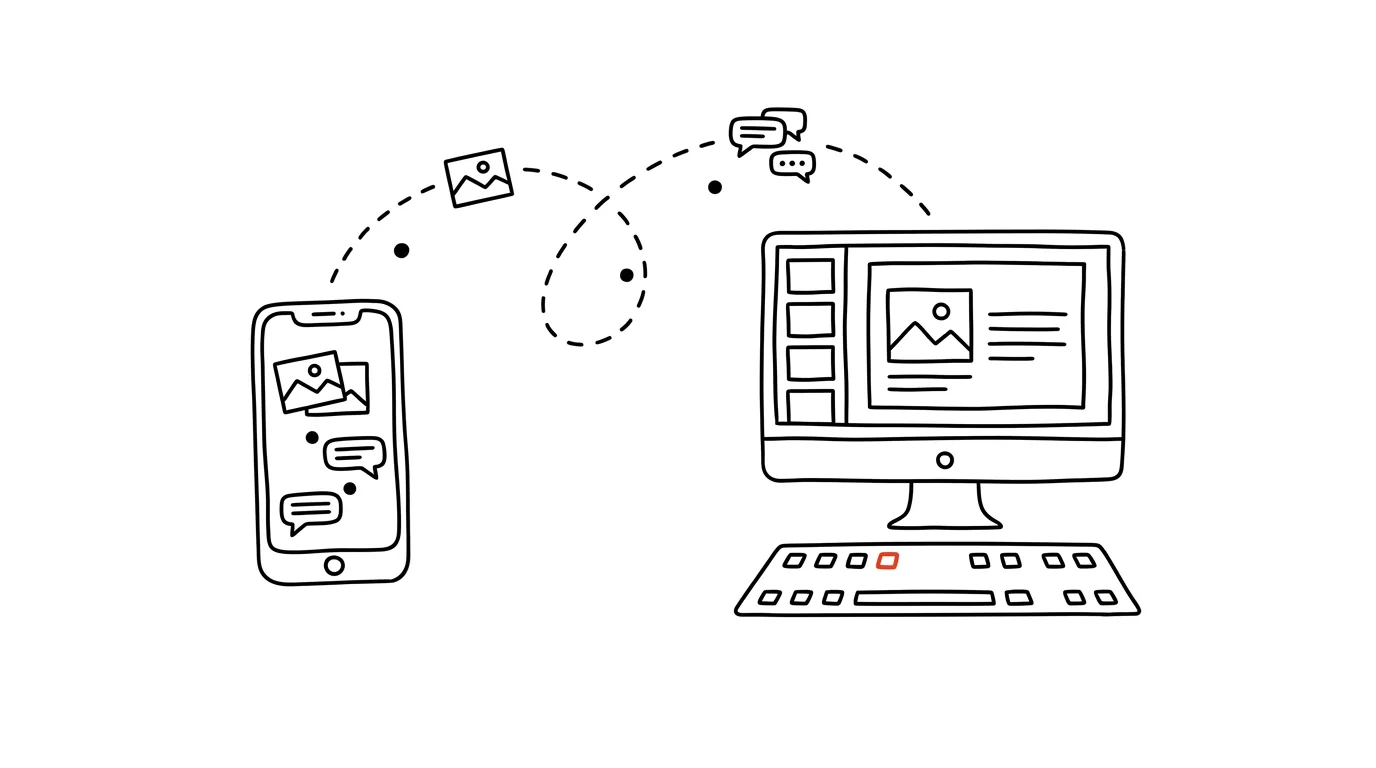 Illustration for: Phone Link: photos and texts from your phone, right on your computer