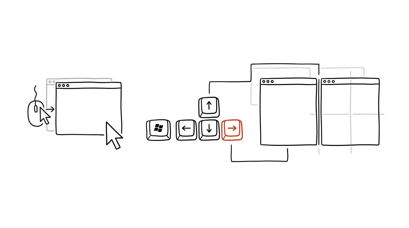 Illustration for: Two windows side by side in two seconds
