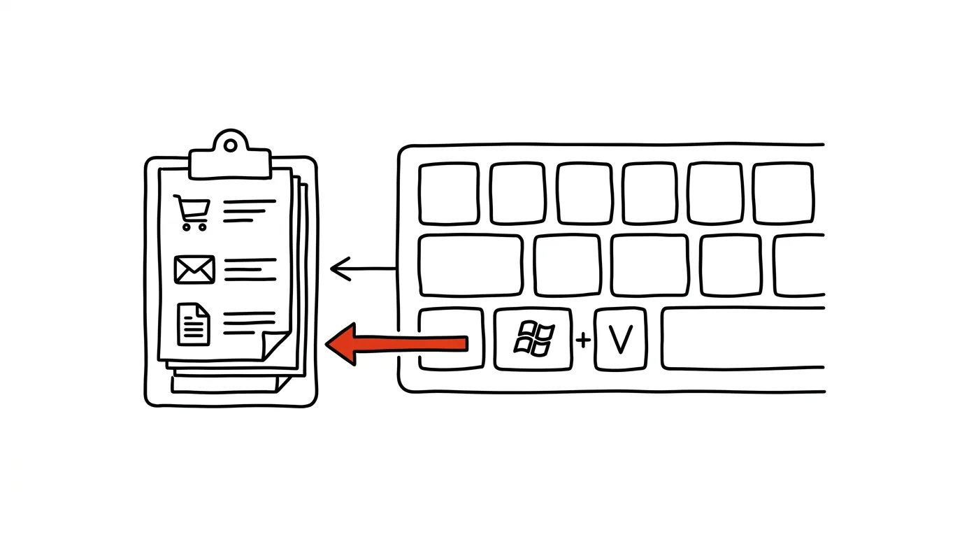 Illustration for: Clipboard with history: paste anything you've ever copied