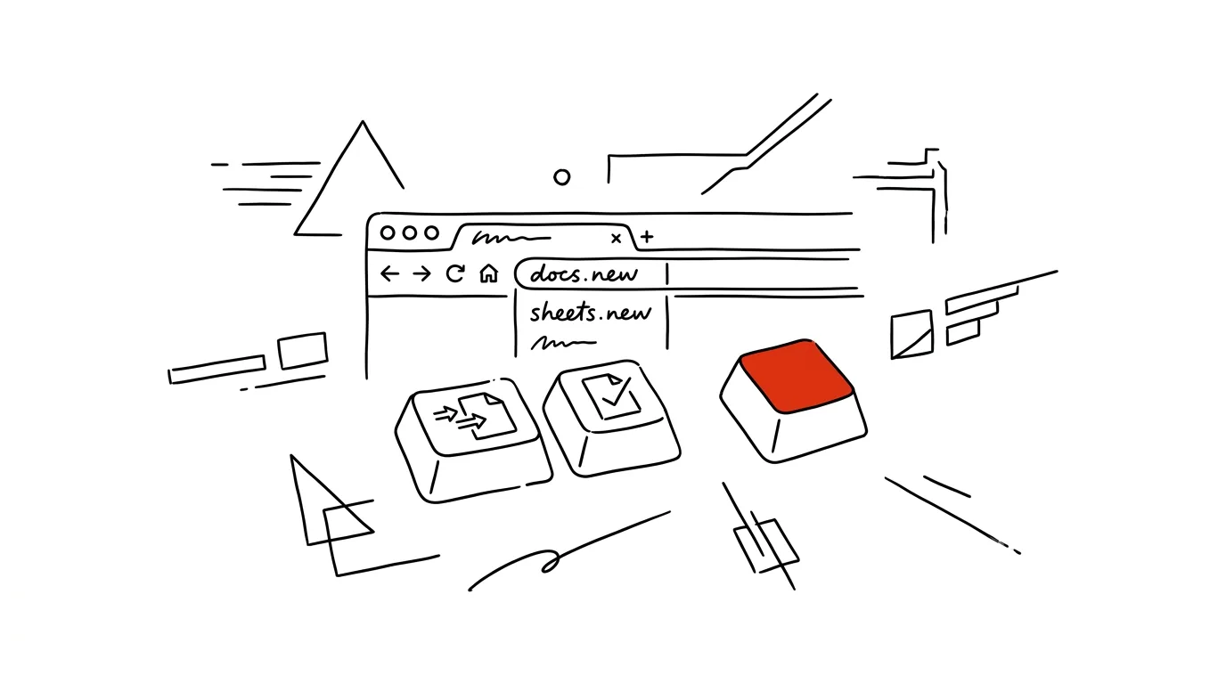 Illustration for: .new addresses: a blank document in one second